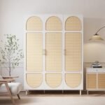 Marmo Wardrobe Natural wood with Rattan