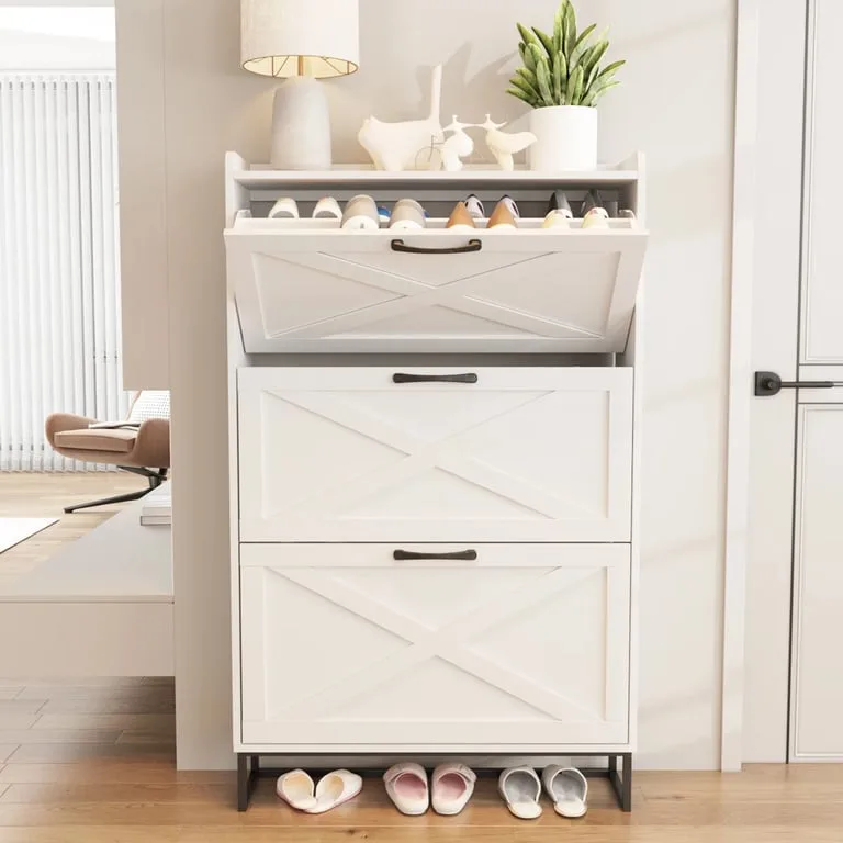 Blanxer – Modern Natural Wood Shoe Cabinet