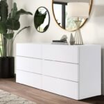 Magenta White 6 Drawers Double chest
