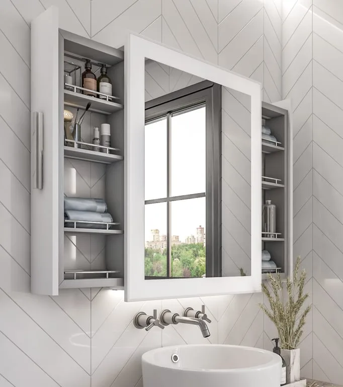 ALBA Mirror with Moving Back Storage