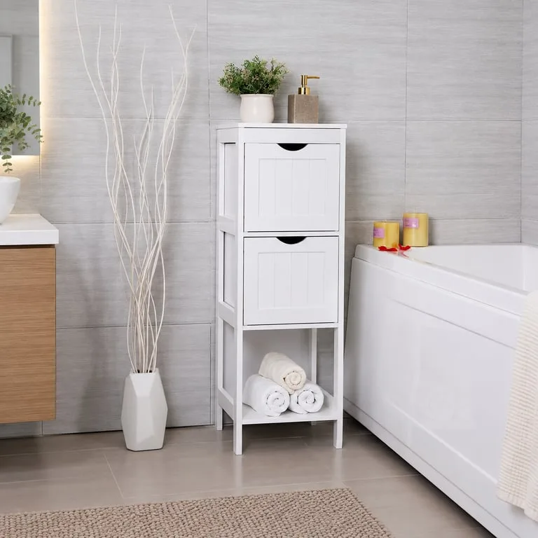 Multifunctional Wooden Storage Cabinet With 2 Drawers
