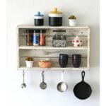 Sketch Handmade Double Wall Shelf with 4 Hooks
