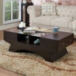 Madilynn Trestle Natural Wood Coffee Table with Storage