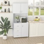 Bilo Kitchen Storage Cabinet – Natural Wood with Smart Organization