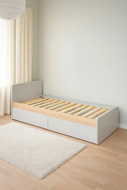 Terno – Natural Wood Single Bed with 2 Spacious Storage Drawers