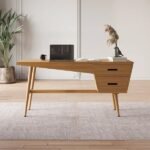 Sereni – Natural Wood Desk with 2 Drawers