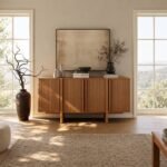 Tavora Natural Wood Sideboard – Fluted Door Design