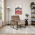 Vionna Armchair – Elegant Design with Black Frame & Plush Upholstery