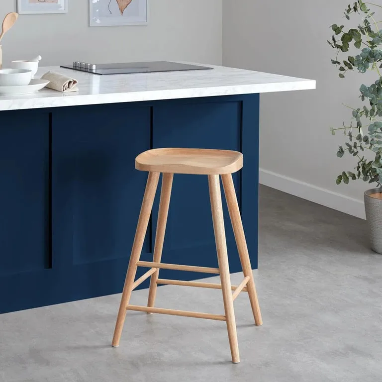 Rixo Backless Natural Wood Counter Chair
