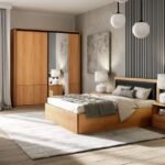 Vero Natural Wood Bedroom Set – With Accents & Sliding Wardrobe