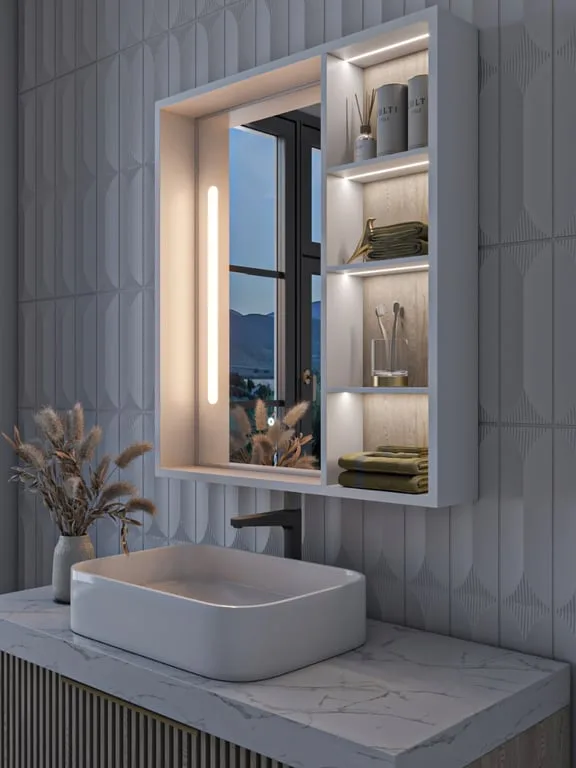 Cavea – Smart LED Bathroom Mirror Cabinet with Storage Shelves