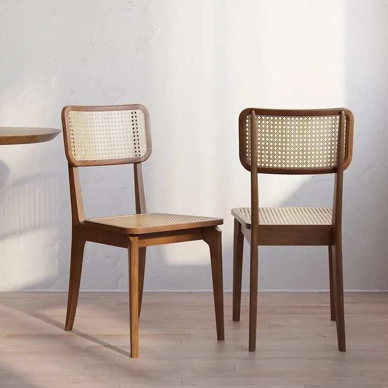Lyna Handwoven Cane & Wood Chair – Classic Natural Elegance