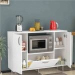 Merano – Multi-Storage Kitchen Cabinet with Microwave Shelf & Double Side Doors