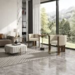 Arlin Modern Accent Chair – Natural Wood & Steel Accents