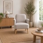 Mavely Foldable Lounge Chair – Natural Wood Base with Modern Comfort