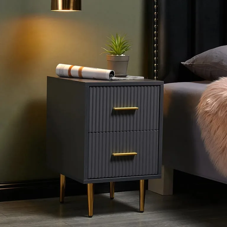 Crasmy Modern Nightstand with 2 drawers