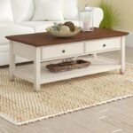 Vallia Wooden Coffee table with Storage-Natural Wood