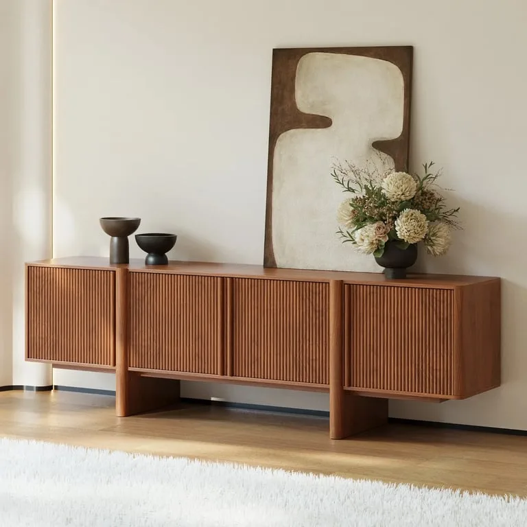 Orvexa Natural Wood TV Unit – Minimalist Design