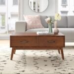 Skita Natural Wood Coffee Table with Storage