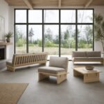 Wilson Classic Armchair – Natural Wood with Cushions