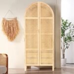 Milan Wardrobe natural wood with rattan