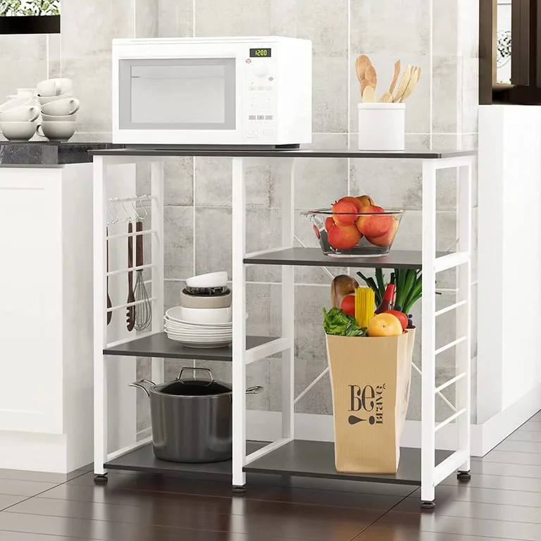 Bridu 3-Tier Wood and Metal Kitchen Stand