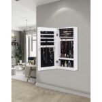 Streen White Jewelry Armoire with Mirror