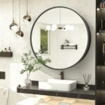 Streamlined round medicine cabinet Majiro