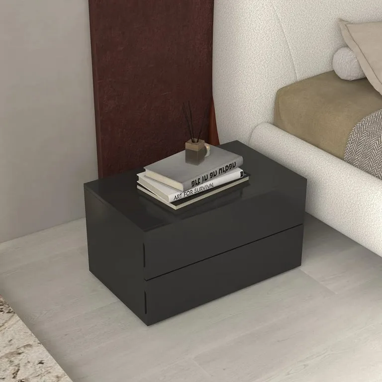 Lyra Nightstand – Minimal Natural Wood Design with Dual Drawers