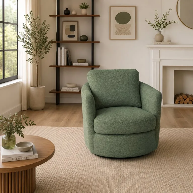 Impérial Curved Armchair - Natural Wood.