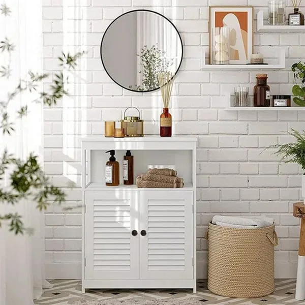 Pofalo Natural wood Bathroom Cabinet