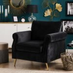 Daroa Modern Armchair – Natural Wood with Stainless Steel Legs