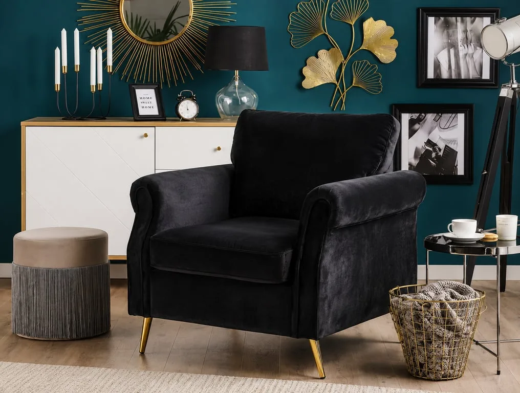 Daroa Modern Armchair – Natural Wood with Stainless Steel Legs