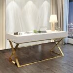 Hence – Natural Wood Office with Drawer | Modern Rectangular Design