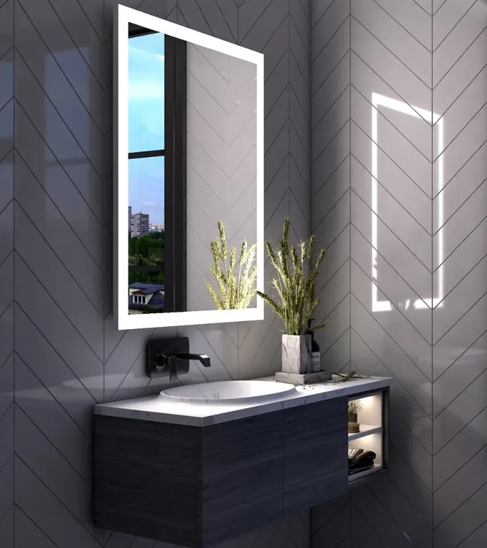 Amoria – Natural Wood LED Bathroom Mirror