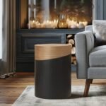 Drum Natural wood Side table