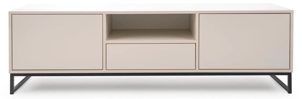 Mira TV Console – Beige & Black Minimalist Media Unit