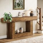 Eland Natural Wood Console Table – Rustic Shelving