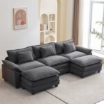 Plantos U Shaped Sectional Sofa - Natural wood