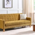 Mirelle – Modern Convertible Sofa with Natural Wood Frame