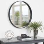 Round Wall Mirror in black