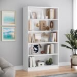 Cremorne – Modern White Natural Wood Bookcase