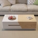 Flexo Natural Wood Extendable Coffee Table – With Sliding Top & Storage