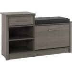 Giral 12 Pair Shoe Storage Bench - Black