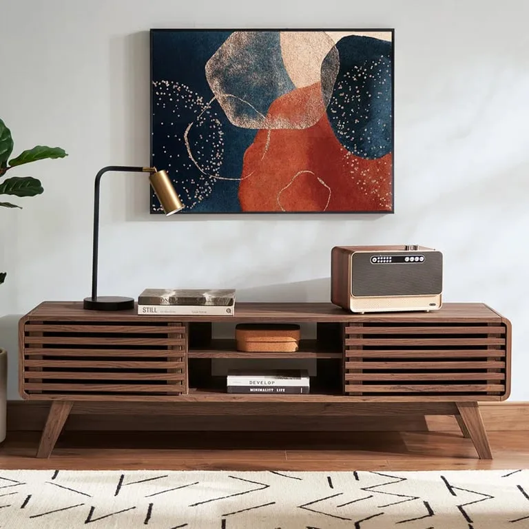 Valera Modern TV Stand with Practical Design – Natural Wood
