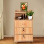 Simpa Table Bedroom Nightstand Coffee Table 3 Drawer With Lock Cabinet