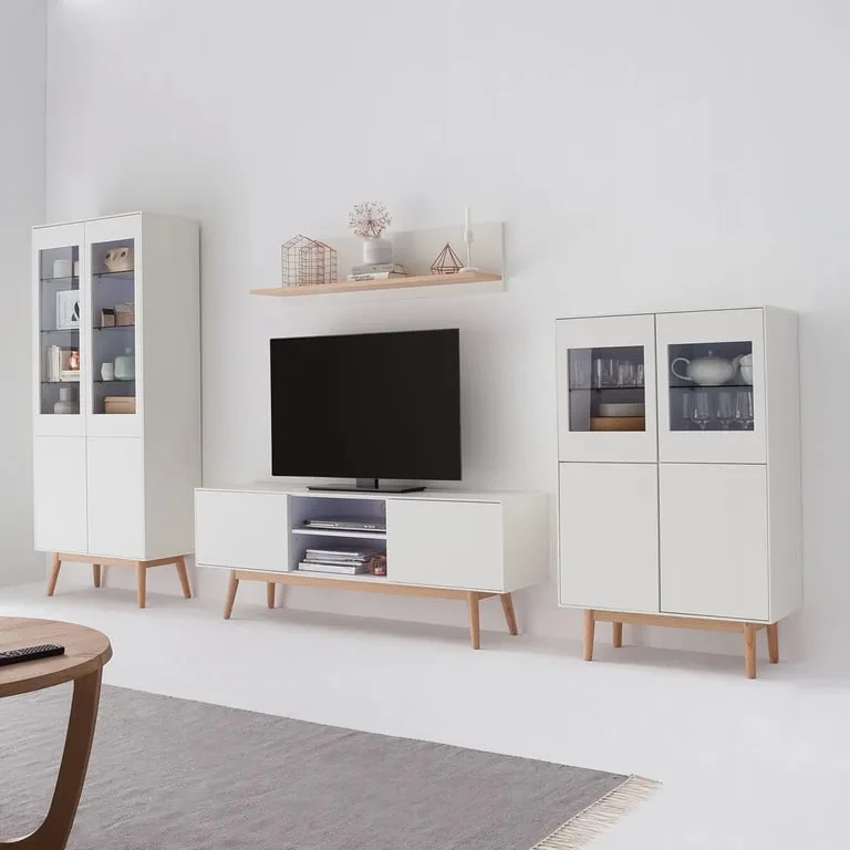 Olera – White & Wood Scandinavian TV Stand