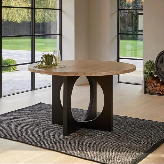 Maven Round Dining Table – Natural Wood