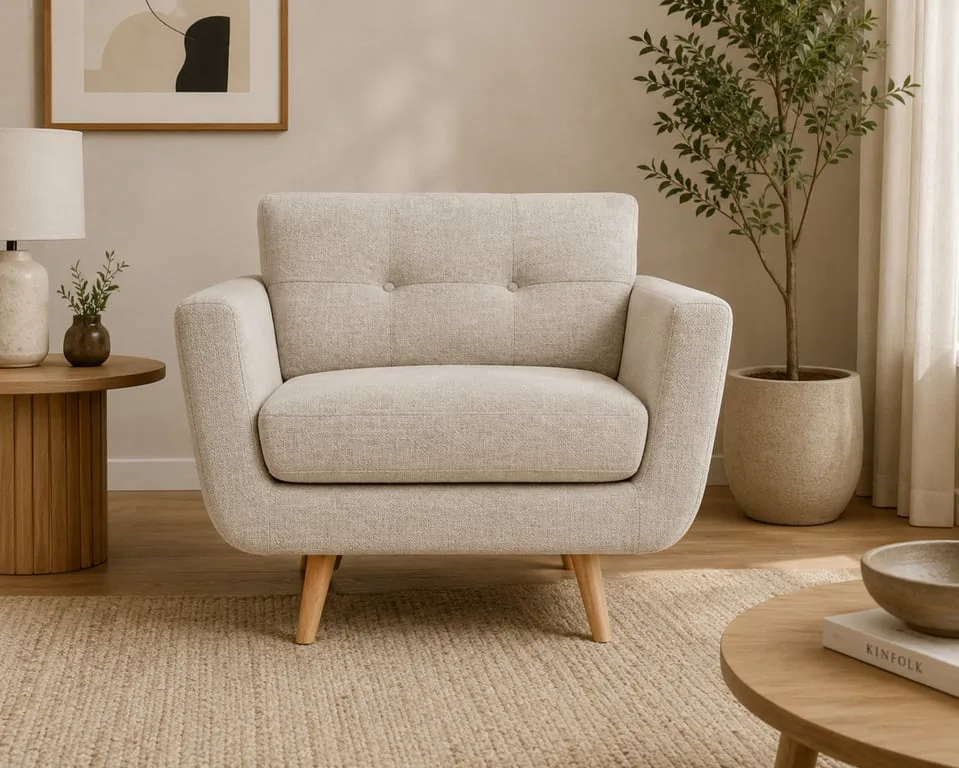Vera Natural Wood Chair – Angular Legs & Soft Upholstery