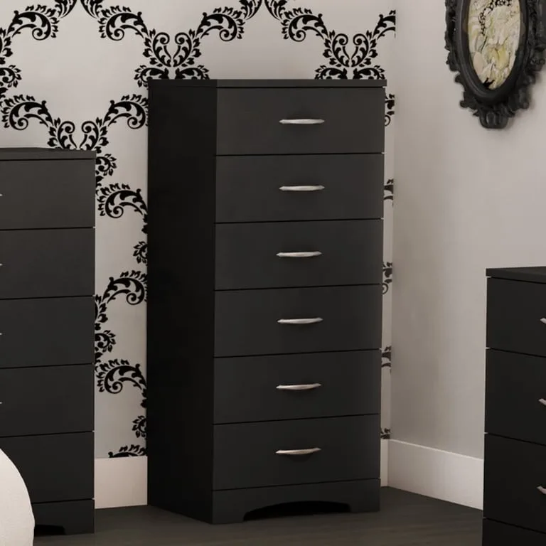 Lindabee Black 6 Drawers Chest and Dresser